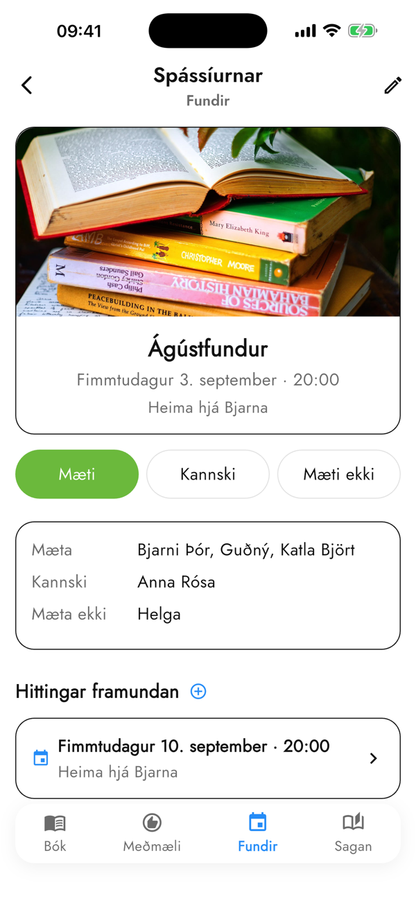 A book club meeting in Plönum: who's coming