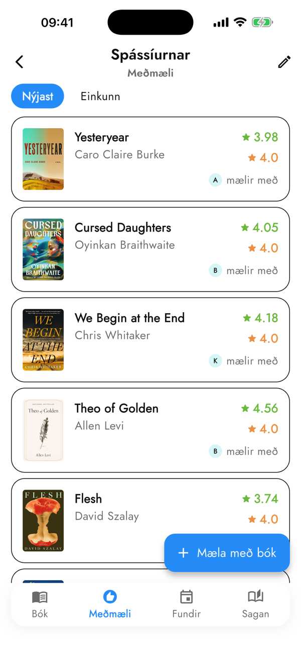 Book recommendations in Plönum with ratings