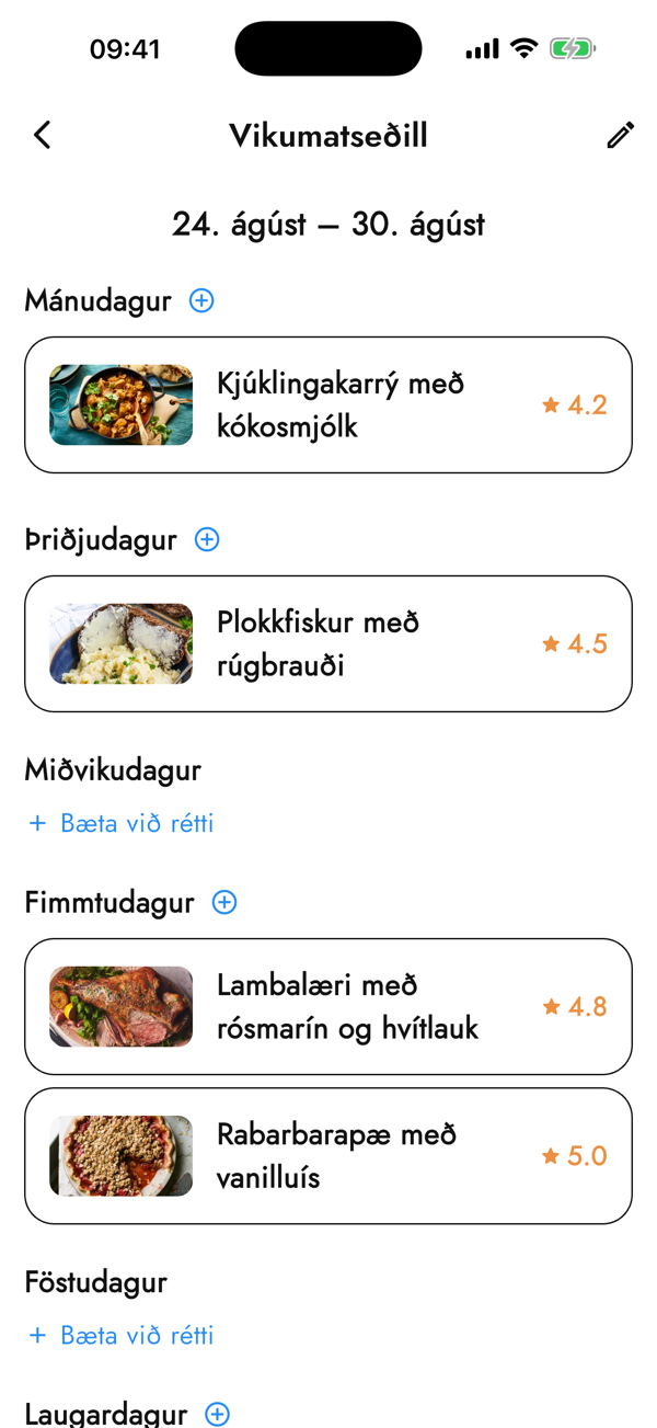 A weekly menu in Plönum everyone can see